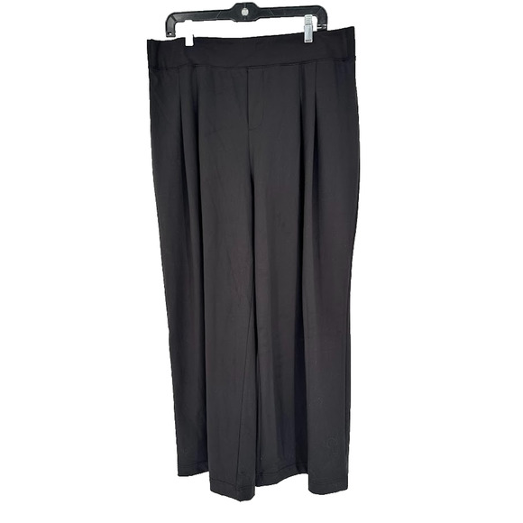 Rachel Zoe Womens Mid Rise Wide Leg Pull On Pants XL Black Minimalist Staple NWT - Picture 1 of 8